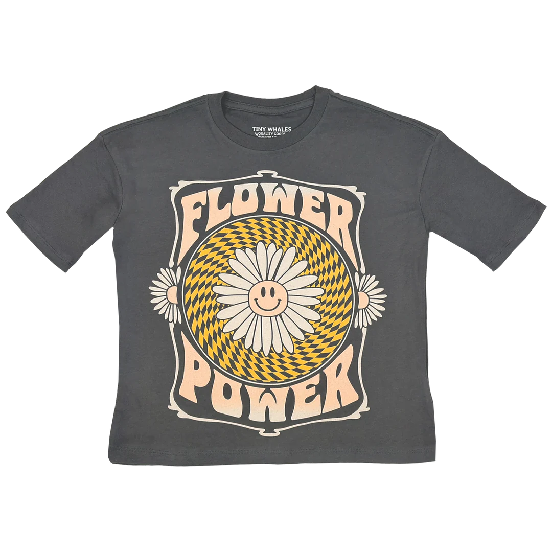 Flower power cotton toddler girl shirt