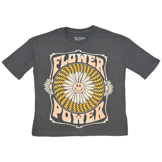 Flower power cotton toddler girl shirt