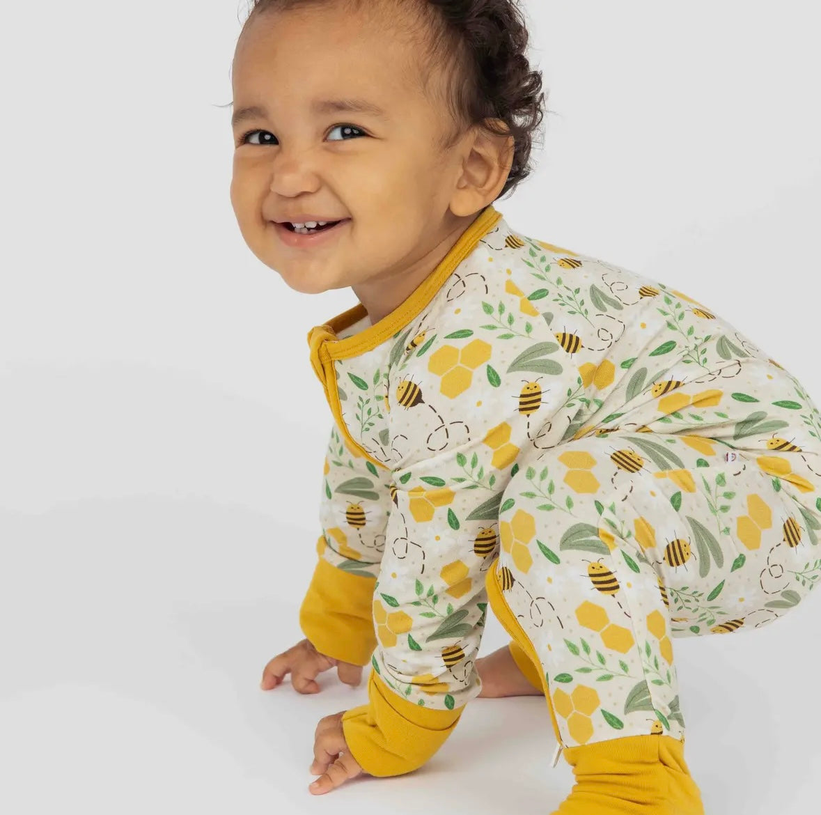 Honey Bee Bamboo Two-Way Zipper Romper