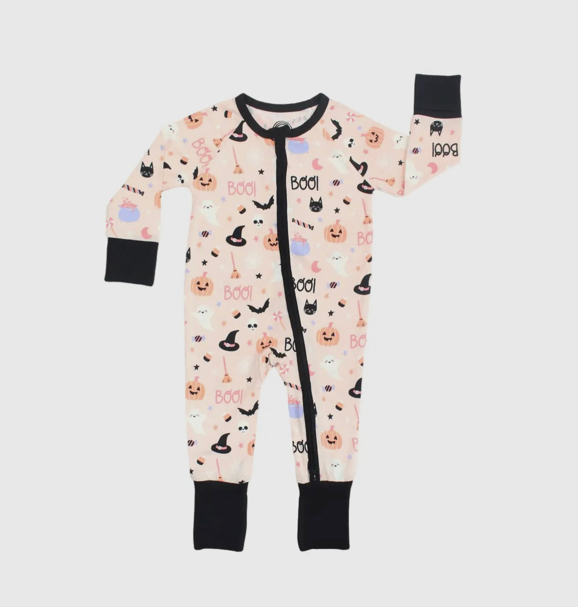 Halloween Sweet and Spooky Glow In The Dark Bamboo Zip Romper