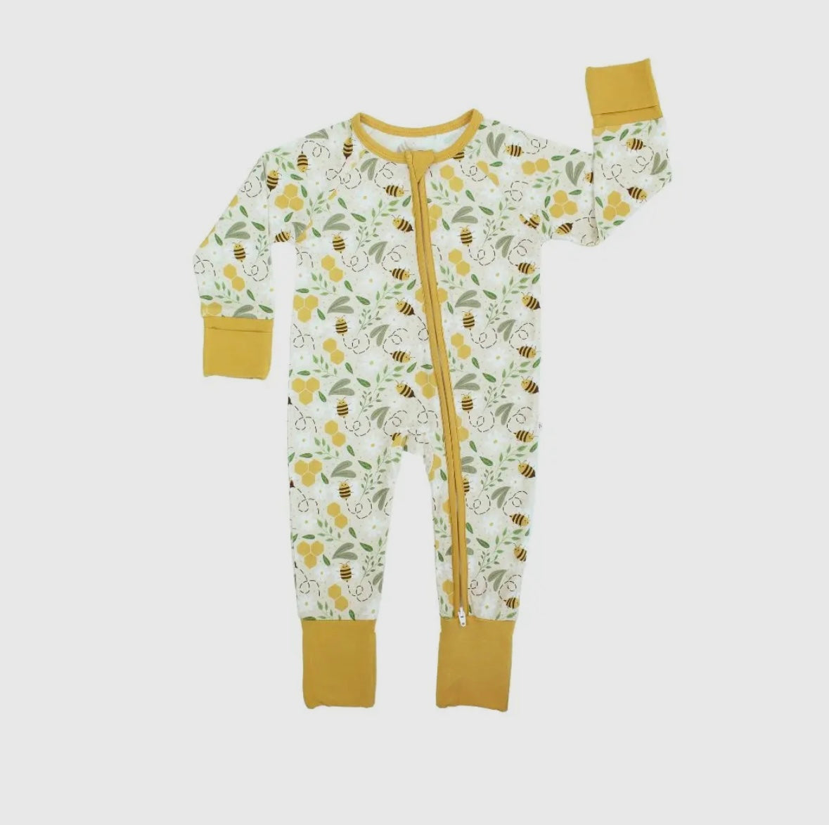 Honey Bee Bamboo Two-Way Zipper Romper