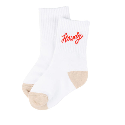Cotton Crew ankle socks for kids with word howdy