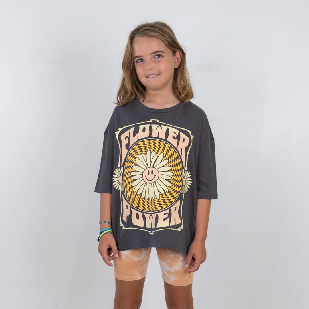 Flower power cotton toddler girl shirt