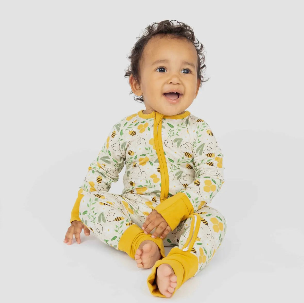 Honey Bee Bamboo Two-Way Zipper Romper