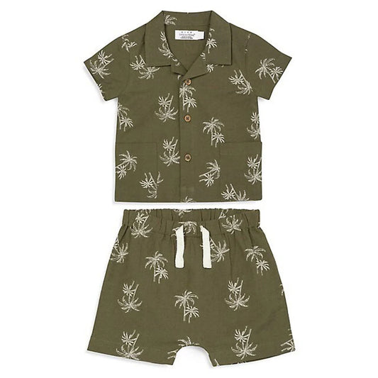 Palm Trees 2-Piece Shorts Set