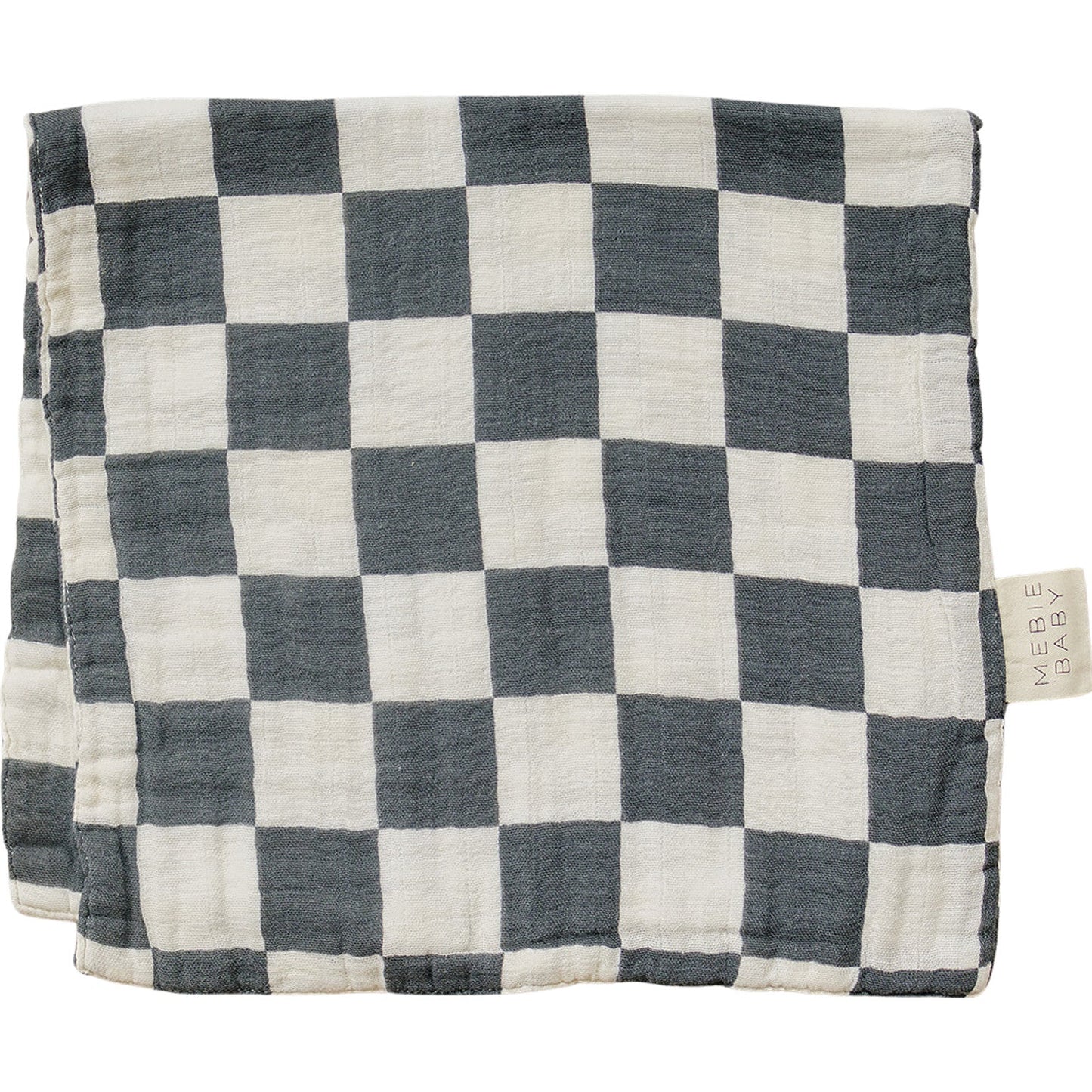 Charcoal Checkered Muslin Burp Cloth