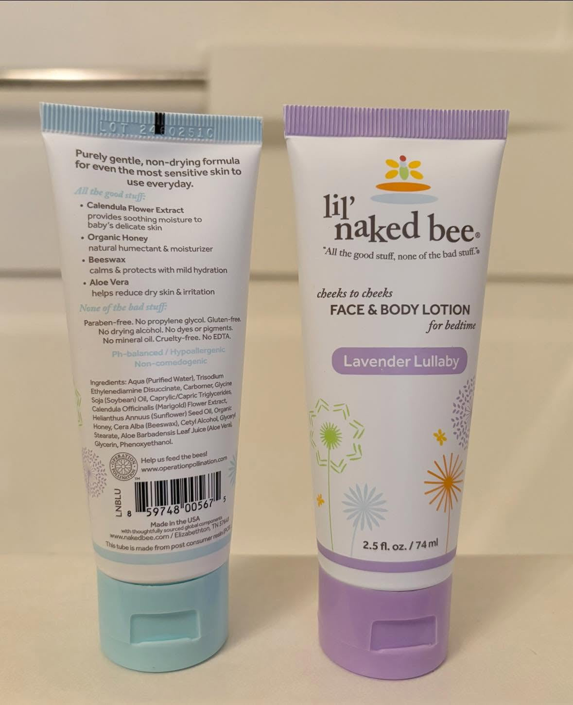 Lil naked bee face and body lotion pure and simple unscented